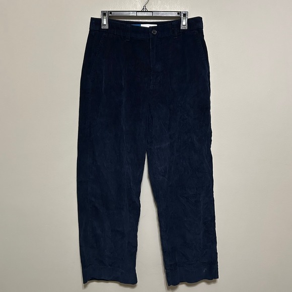 Old Navy Women Corduroy Pants 8 Blue High Rise Wide Leg Preppy Retro Y2K Trouser - Picture 1 of 9